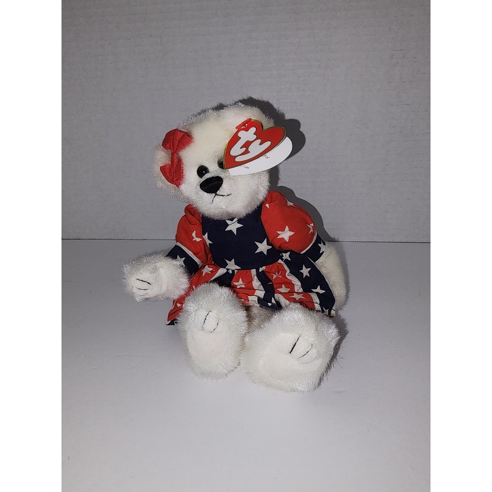 ty Franny Attic Treasures Beanie‎ Babies Bear Patriotic 1993